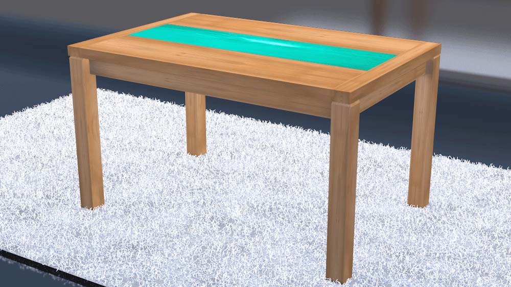 Holz Epoxidharz Esstisch für 4 Personen Länge 120 CM